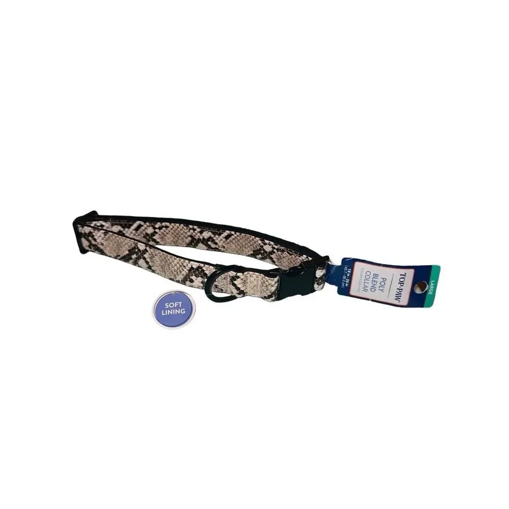 Top Paw Gray Snakeskin Poly Blend‎ Dog Collar X-Small 8-12 in